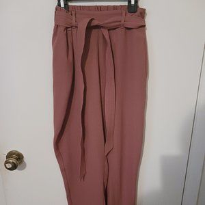 Lauren Conrad Pink High Waisted Belted Pants